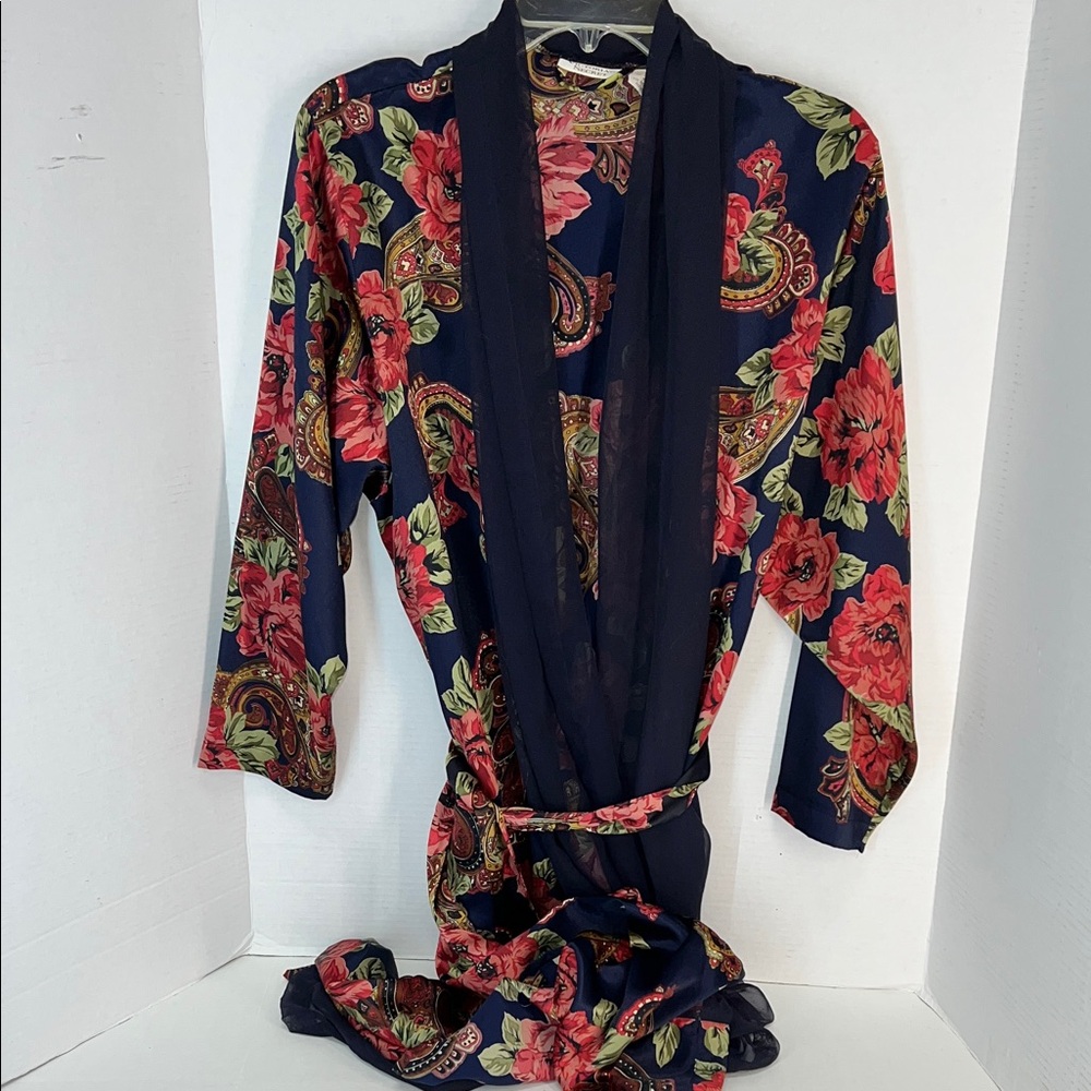 Victoria's Secret Navy and Red Floral Robe